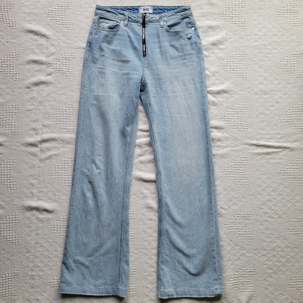 PAIGE Light Blue Flare & Wide Leg Jeans